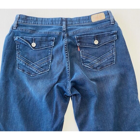 Levis 525 Perfect Waist Bootcut Jeans Women's 14M (Fit 32x30) Denim Flap Pockets - Picture 4 of 11